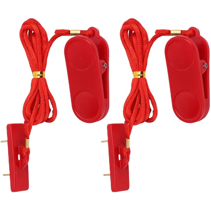 2 stuks Loopband Veiligheidssleutel Universeel Rechthoekig Dubbele Insteek Loopmachine Noodstop Schakelaar voor Gym red