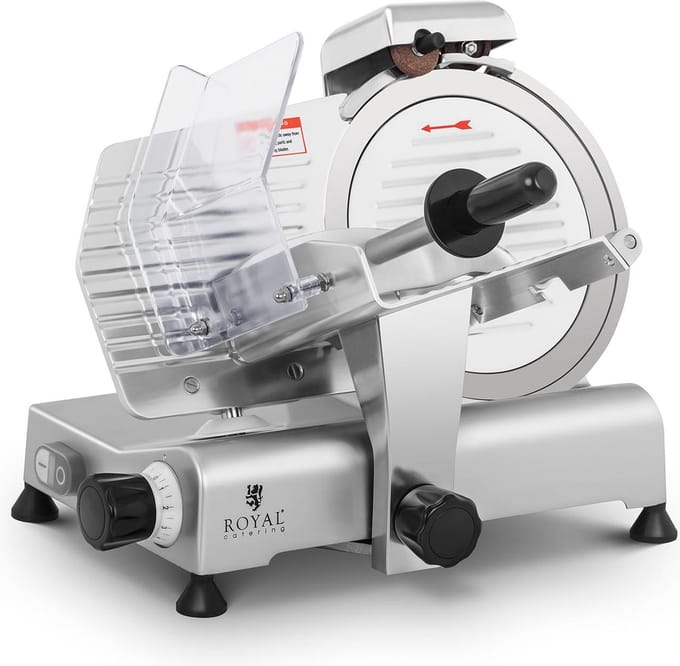 Royal Catering Vleessnijmachine - Ø 250 mm - 0 - 8 mm - met messenslijper 10011406