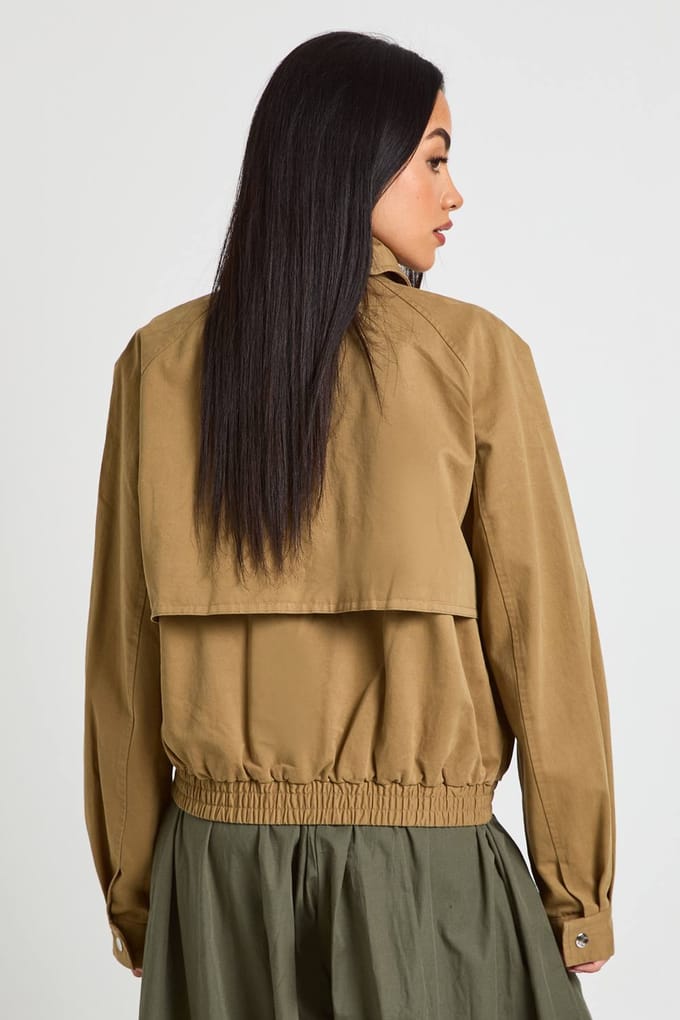boohoo Dames Bomberjack Met Col | Kaki | Maat: 36