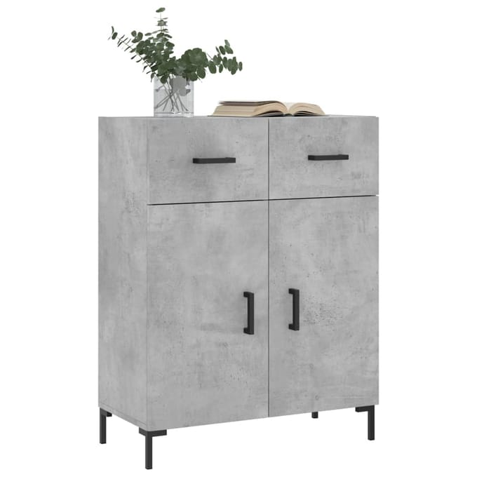 vidaXL - Dressoir - 69,5x34x90 - cm - bewerkt - hout - betongrijs