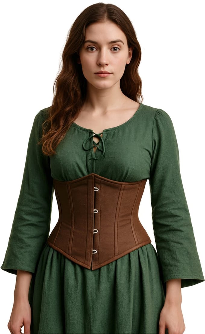 Fiestas Guirca – Verkleedkleding – Korset – Piraat/Steampunk – Bruin – Dames - L