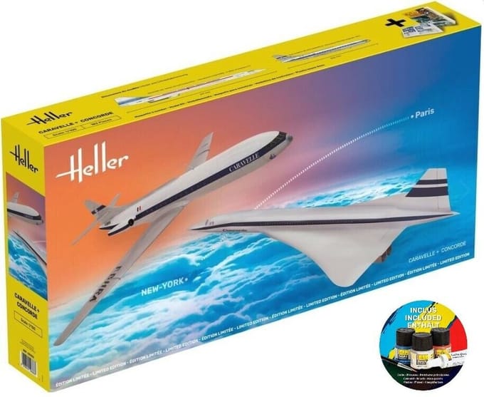 Heller Modelbouwpakket Militaire voertuigen - 52333 Caravelle and Concorde Planes - Starter Kit Plastic - 1:100 - Modelbouw