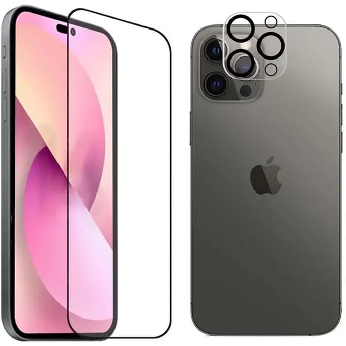 Camera beschermingspakket + antibacteriële tpg Tiger Glass Plus iPhone 14 Pro