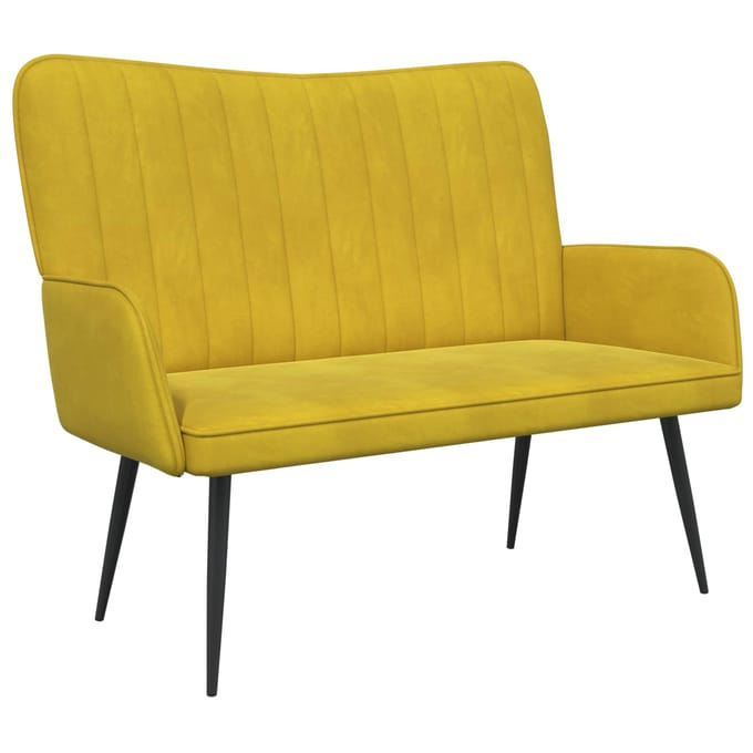 vidaXL - 2-Zits - Sofa - Geel - 115 - x - 61 - x - 87 - cm - fluweel