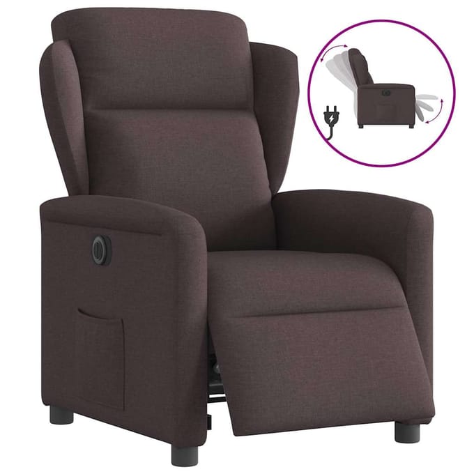 vidaXL - Fauteuil - verstelbaar - elektrisch - stof - donkerbruin