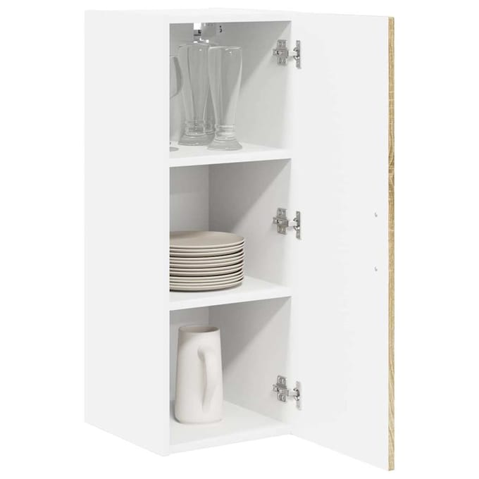 vidaXL - Wandkast - LUCCA - 2 - st - Sonoma - Eiken - 30 - x - 31 - x - 80 - cm - Bewerkt - hout