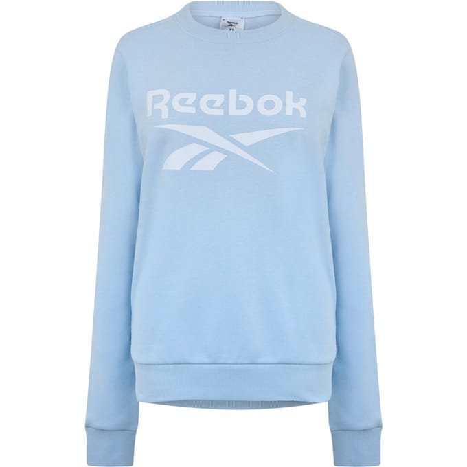Reebok Dames-sweatshirt met logo, ronde hals en cropped model (Blauw)