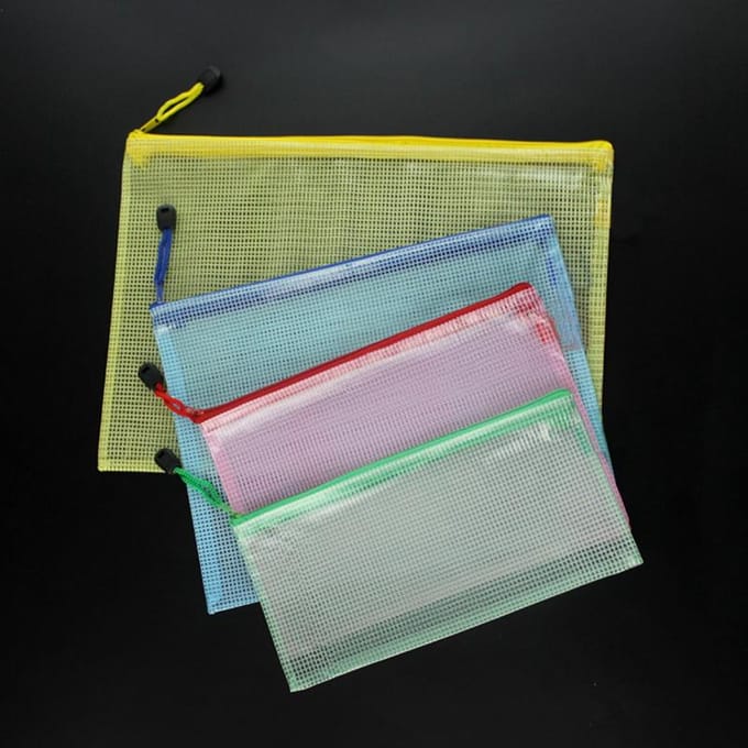 Sac à documents en PVC, 1 pièce, grille transparente A3/A4/A5/A6, pochette de papeterie scolaire et de bureau, sac à fermeture éclair A6 vert