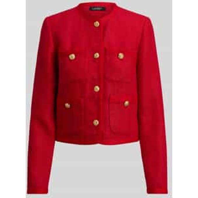 regular fit korte blazer met knoopdetails