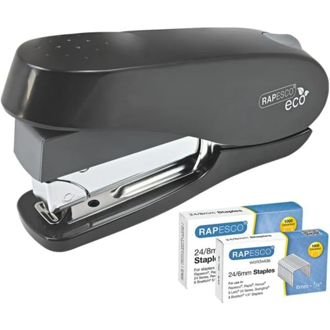 Nietmachine Rapesco Germ-Savvy Less Effort Eco Luna antibacterieel zwart