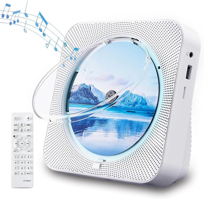Draagbare CD-speler met Bluetooth en Ingebouwde Speakers - Stereo FM Radio en USB
