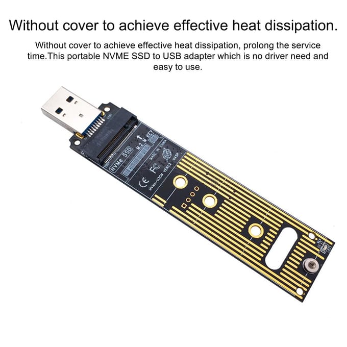 M.2 draagbare NVME SSD naar USB 3.1 Type-A-adapters Geen driver nodig Plug and Play zwart