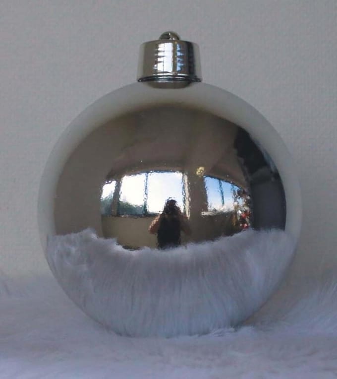 3 stuks 1 Onbreekbare kerstbal diameter 20 cm zilver glanzend
