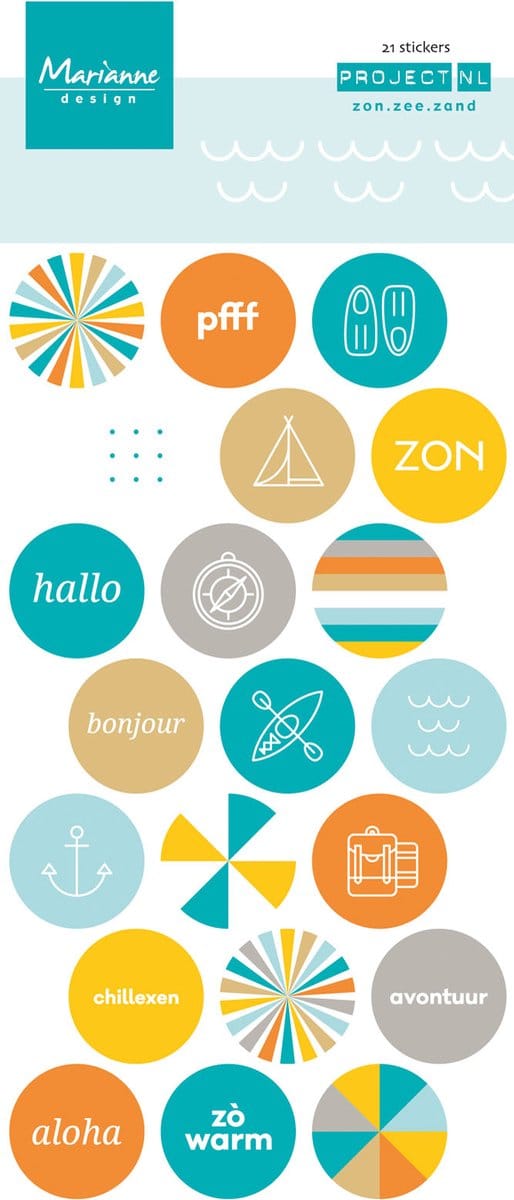 Marianne Design Decoratie Project Nederlands  Chipboard zon. zee. strand (Nederlands)