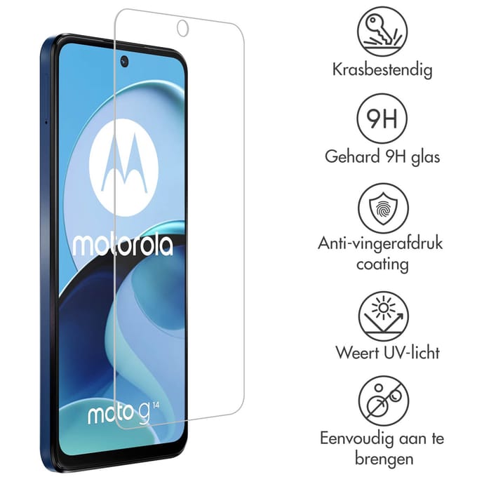 Accezz Screen Protector - Geschikt voor Motorola Moto G14 - Gehard Glas Screenprotector