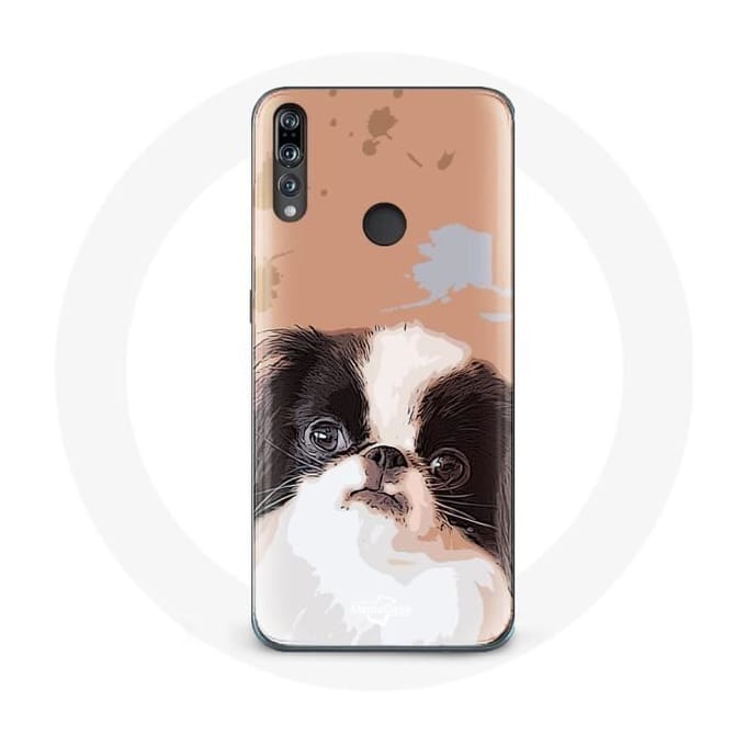 Case voor Huawei p30 lite Japanse spaniël zwart-wit hondenras
