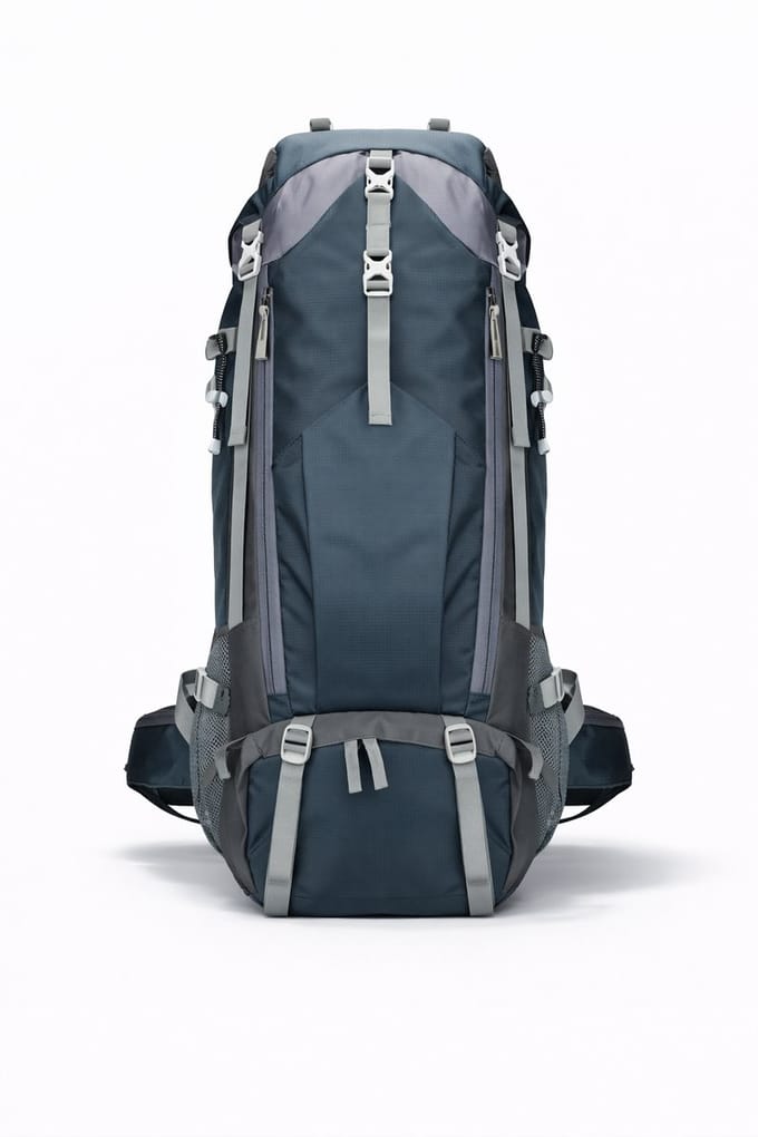 Hiking Rugzak 70L - Top en Frontloader - Trekking rugzak - Waterdicht - Marine blauw