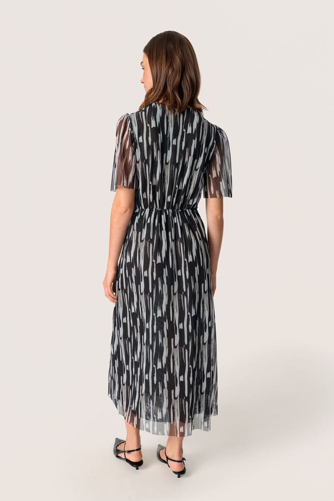 Jersey jurk Regular fit Black Stroke Print black