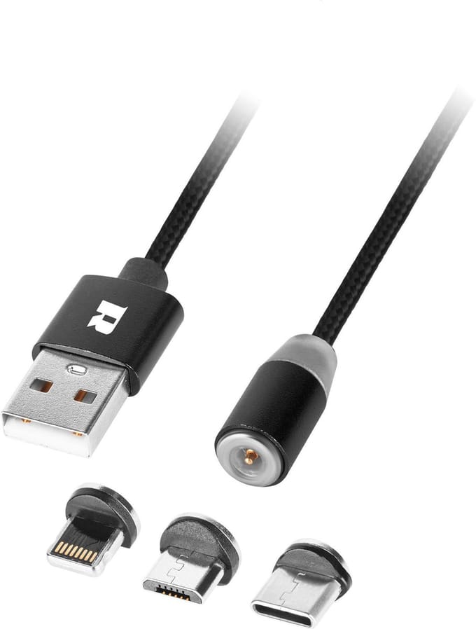 Rebel Comp Serie - Magnetische USB Kabel 3-in-1 - iPhone; USB-C; Micro USB