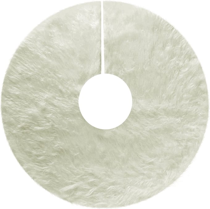 Krist+ kerstboomrok/kerstboom kleed - creme wit - D120 cm - fluffy