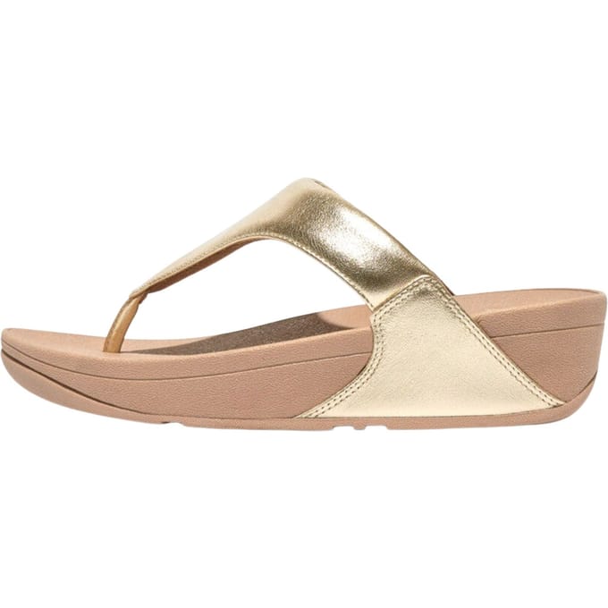 FitFlop Lulu Leather Toepost Dames Slippers - Metallic Beige