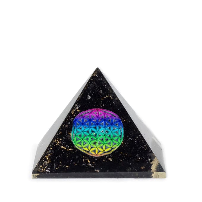 Orgoniet Piramide Zwarte Toermalijn - Levensbloem