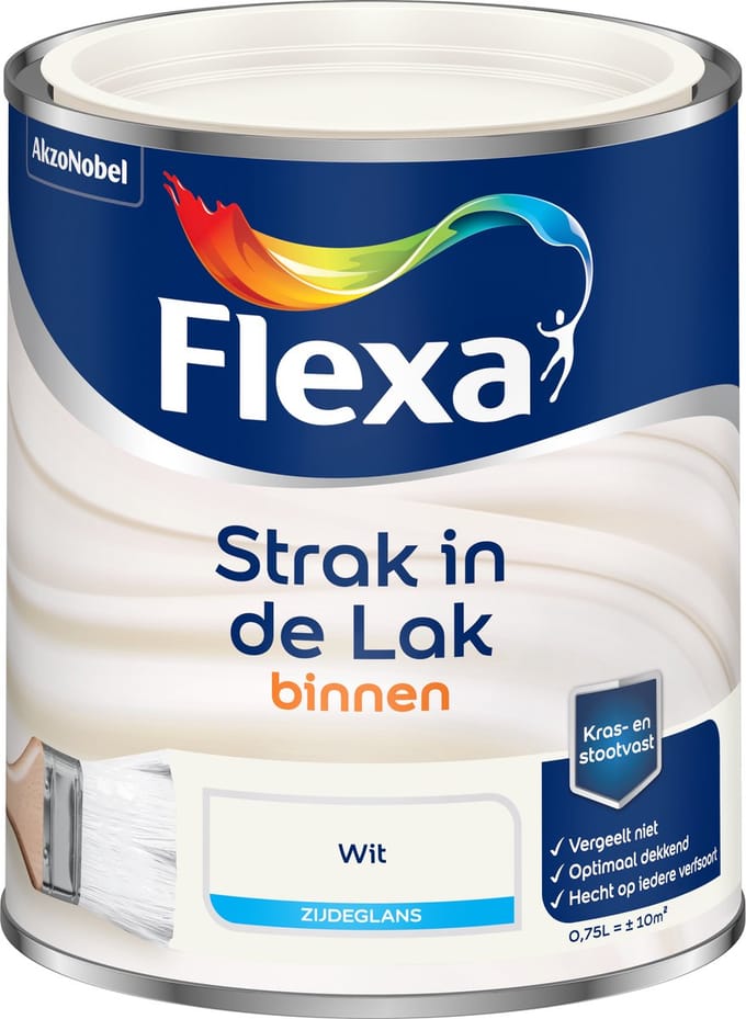 Flexa - Strak In De Lak Binnenlak Zijdeglans - Wit - 750 Ml