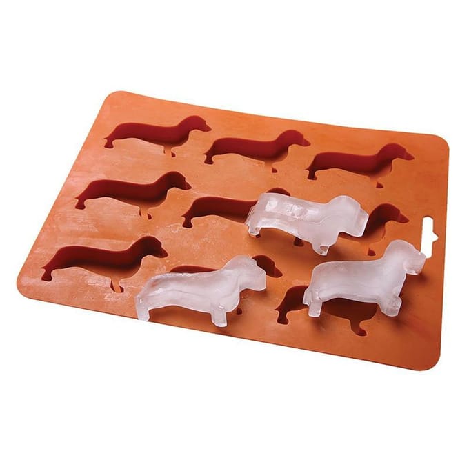 Moule à glaçons créatif en silicone en forme de chiot teckel, pour biscuits au chocolat, bac à glaçons, ustensiles de cuisine, gadgets orange