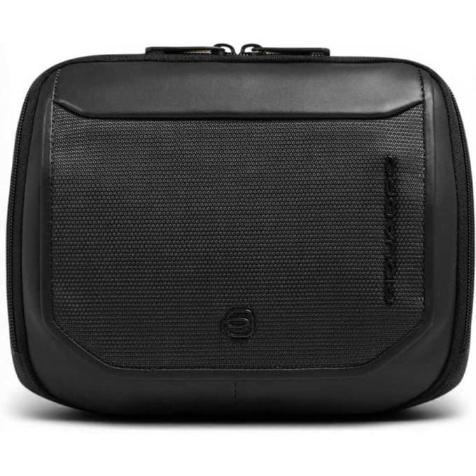 Piquadro Borsello S143 Unisex zwart leer en horizontale stof