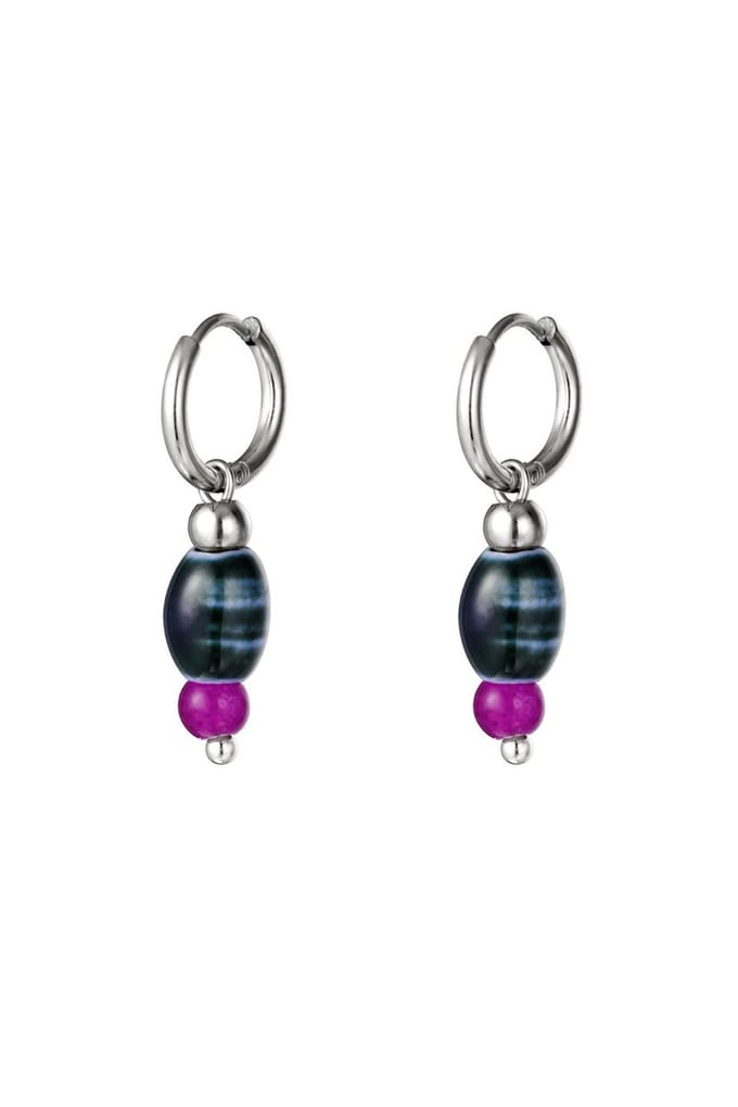 Oorbellen met Gekleurde Charm Small