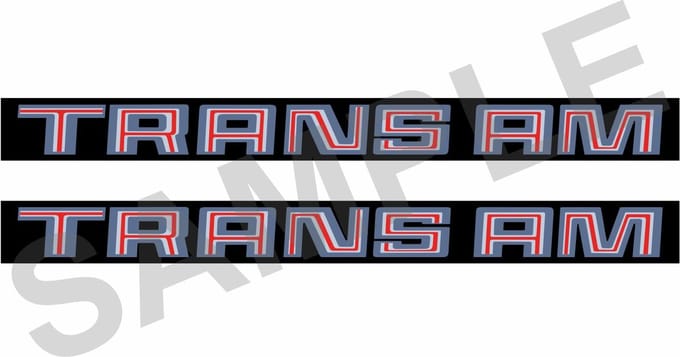 1970-1993 Pontiac Firebird doorhandle sticker zilver look - opdruk: TRANSAM