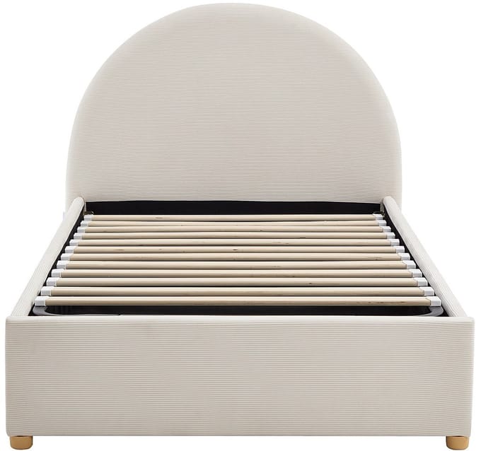 Vente-unique Bed met opbergruimte fluweel beige 90 x 200 cm