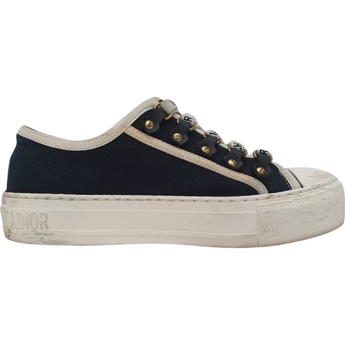Dior Walk 'n' Dior Sneakers in Marineblauwe Katoen