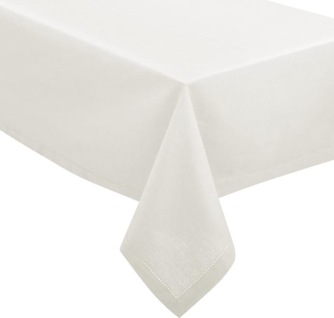 Atmosphera Tafelkleed - katoen - wit - 240 x 140 cm - Eettafel tafellakens - rechthoek