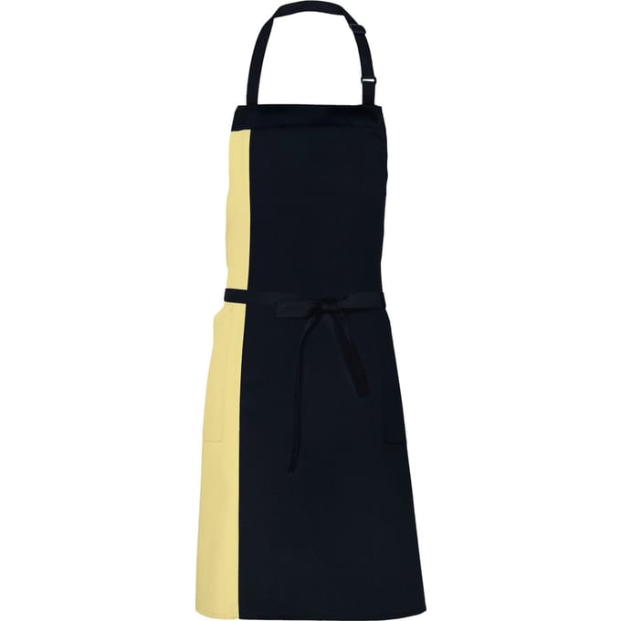 Link Kitchen Wear Unisex Duo Schort voor volwassenen (Zwart/Lemon)