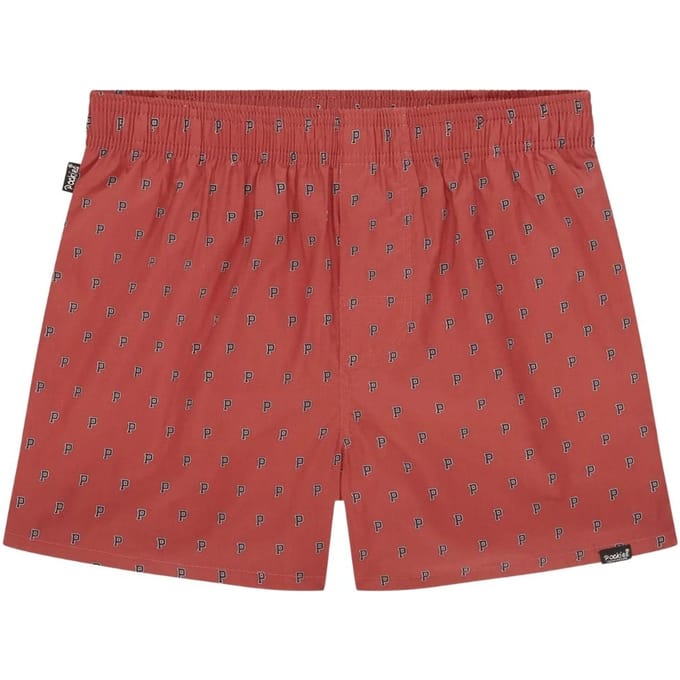 Pockies heren wijde boxershort allover p's rood
