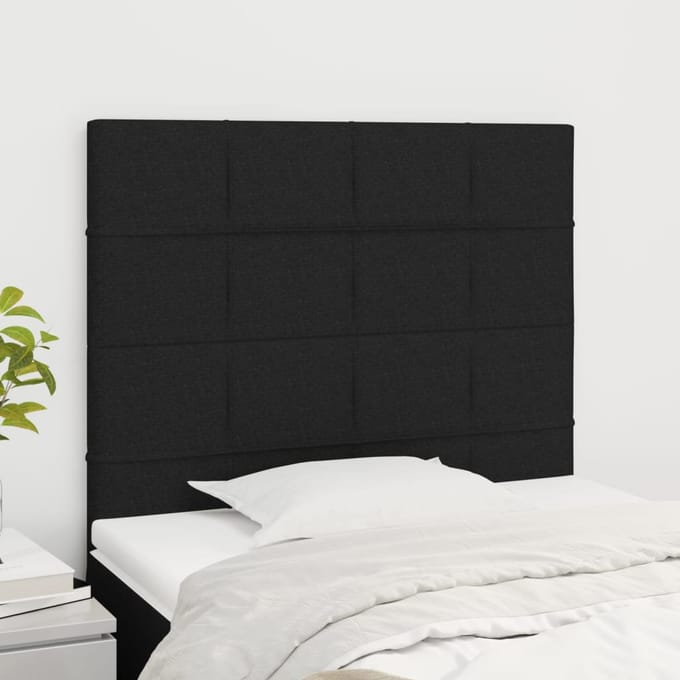 vidaXL - Hoofdbord - zwart - 80x5x118/128 - cm - stof