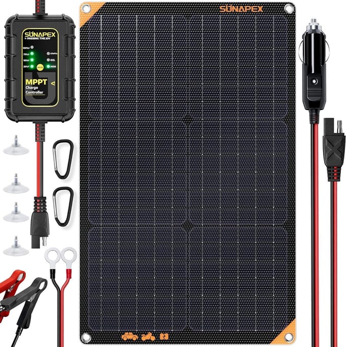 30W Flexibel Zonnepaneel met MPPT Laadregelaar voor 12V Accu's