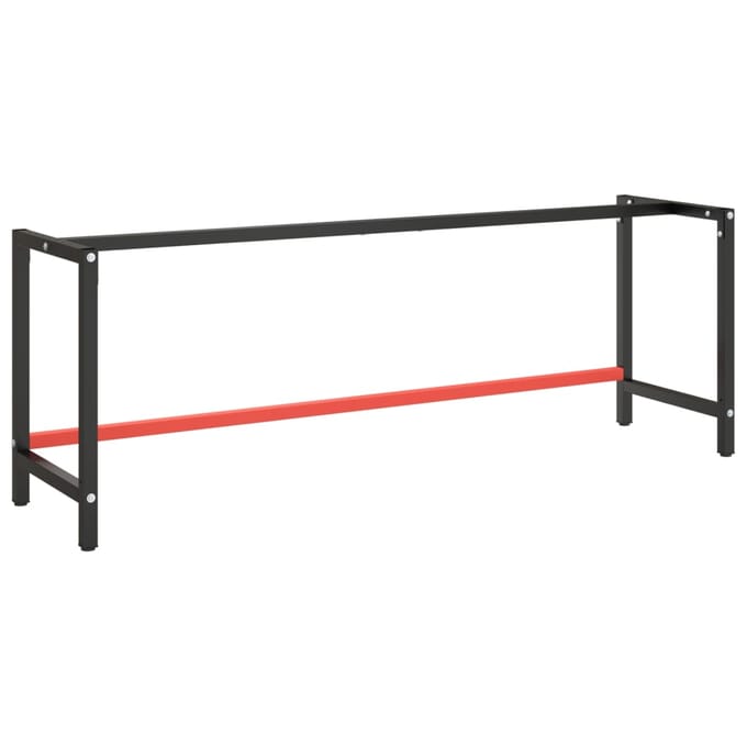 vidaXL - Werkbankframe - 220x57x79 - cm - metaal - matzwart - en - matrood