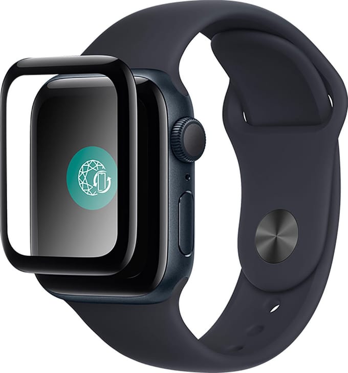 Force Case, Screenprotector geschikt voor Apple Watch 10 46mm - Tempered Glass 3D, Transparant