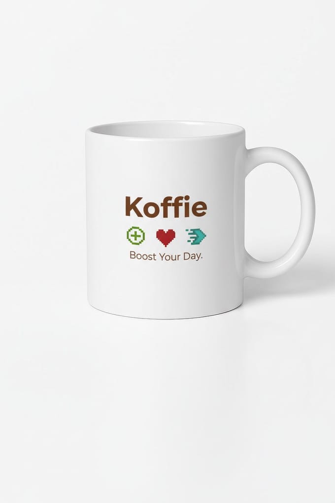 Koffie Boost Pixel Art Mok - Uniek Design voor Koffieliefhebbers
