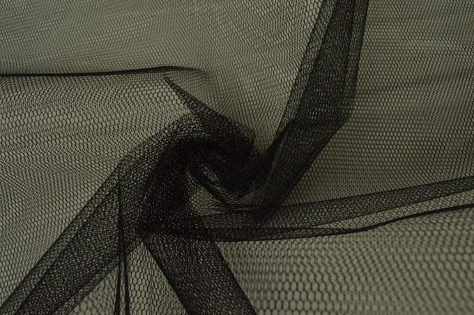 Tule stof - Zwart - 15 meter