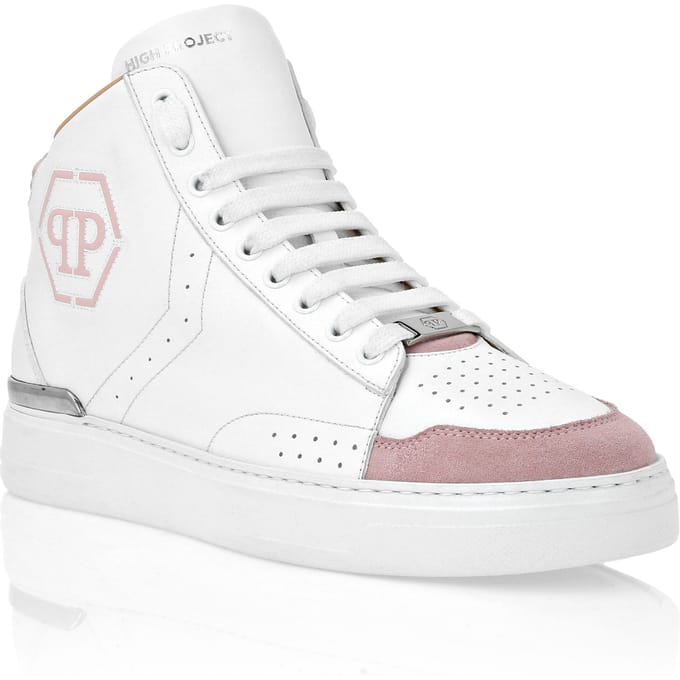 Leather Mid-Top Sneakers Hexagon