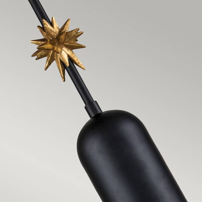 Elstead Lighting LED Hanglamp Etoile | 1X E27 Max 60W | Dimbaar | Matte Black and Gold Leaf