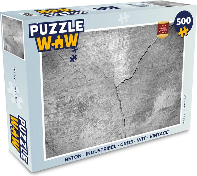 Puzzel Beton - Industrieel - Grijs - Wit - Vintage - Legpuzzel - Puzzel 500 stukjes