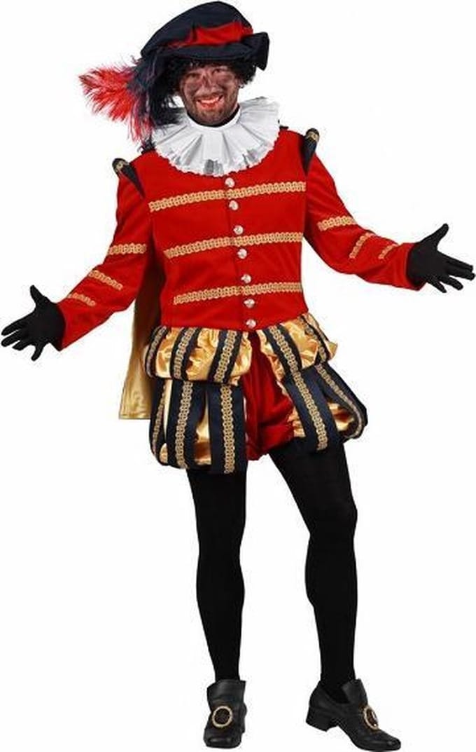 Piet Albufeira Kostuum Zwart/Rood - Maat XL