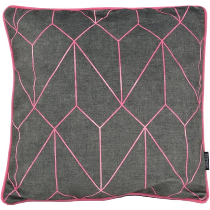 Gek op kussens! Sierkussen velvet graphic pink | 45 x 45 cm | velvet/polyester