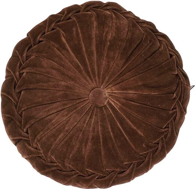 Kanan Velvet kussen bruin dia40x10cm
