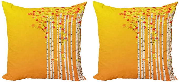 ABAKUHAUS Bos Kussenhoes Set – 2x40x40 cm – Dubbelzijdig bedrukt – Multicolor
