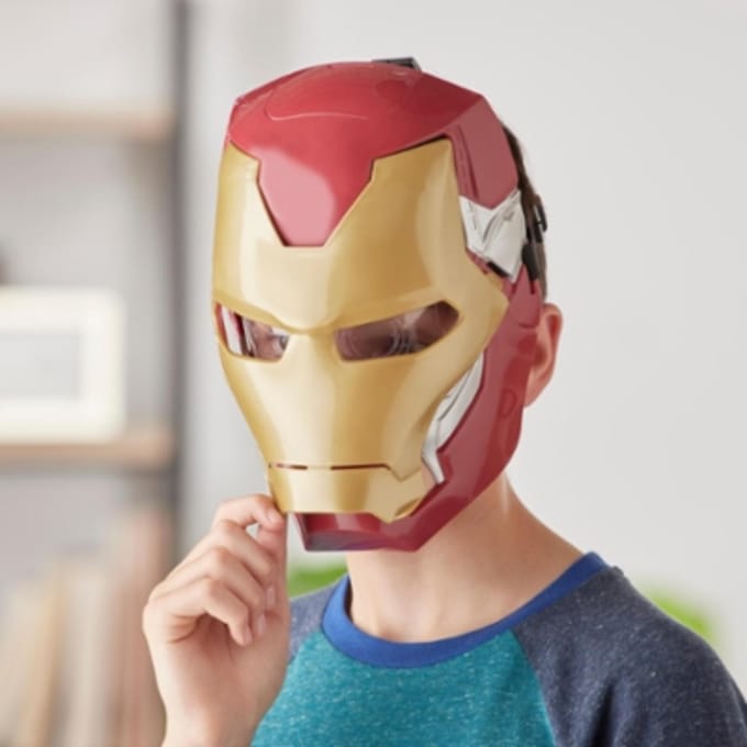 Elektronisch Iron Man masker met beweegbaar vizier, met lichteffecten, Voor kind om zich te verkleden als zijn favoriete held, Vanaf 5